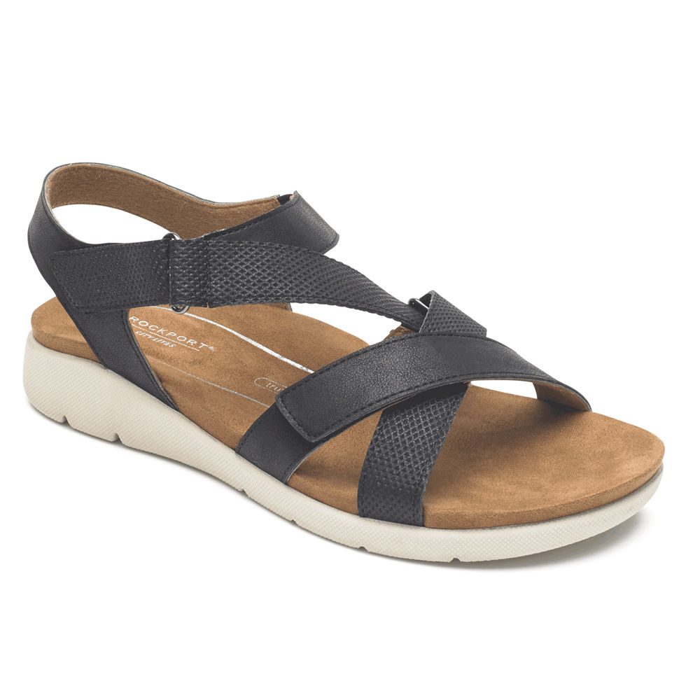 Rockport Sandals For Womens Black - Eileen X-Strap - GP4362175